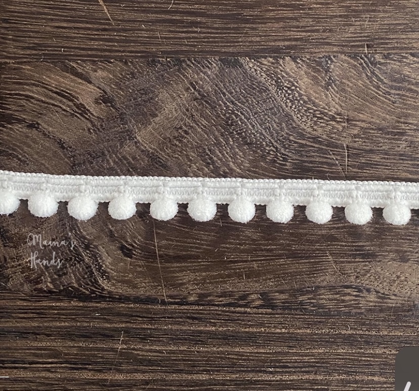 ★即決★ 新品 3m x 12mm 小 ボンボン ブレード 白 手芸用品 テープ拍卖