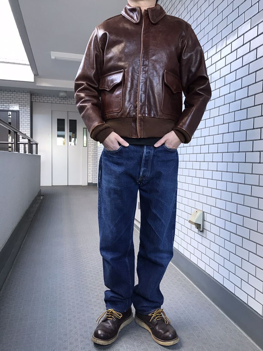 【ニュージーランド製】【リブダメージ有】THE FEW フュー A-2 ラフウェア実名 フライトジャケット 36 フリーホイラーズ トイズマッコイ拍卖