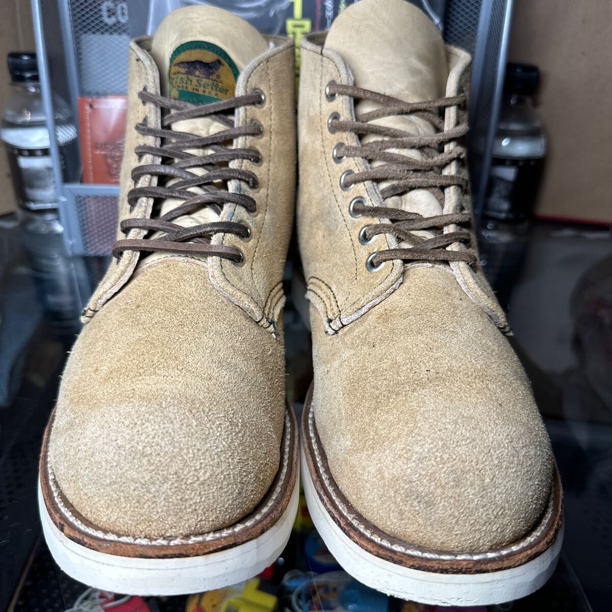 元箱有!清潔!1997年 8167 8E 約26.5㎝ 半円犬タグ ラフアウト スェード レッドウイング プレーントゥ ヴィンテージ 洗浄除菌仕上済!②拍卖