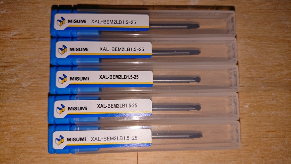 R1.5 首下25mm 新品 超硬 ボールエンドミル 5本セット misimi ミスミ製拍卖