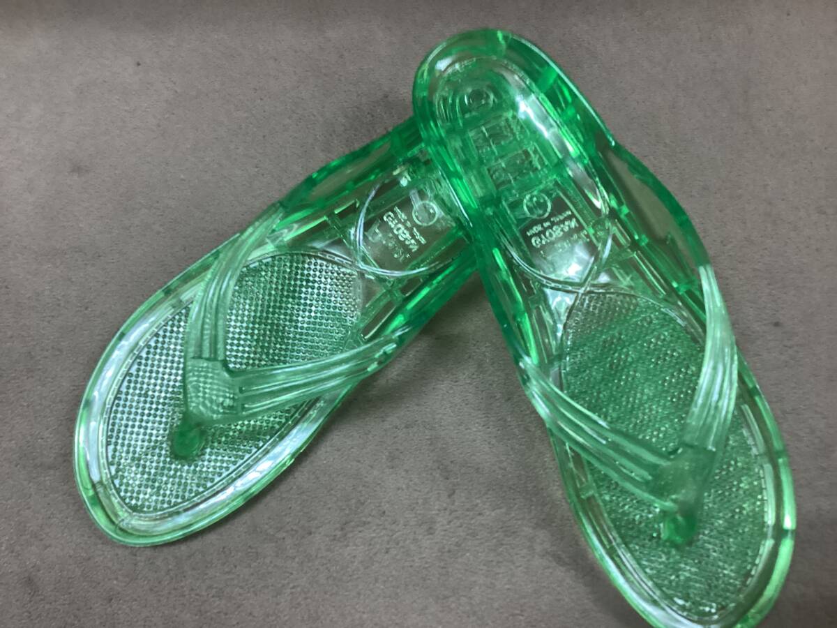 ギョサン クリアうす緑 レディース L 新品 ぎょさん拍卖