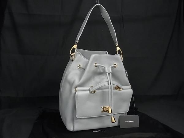 ■極美品■ DOLCE&GABBANA ドルチェ&ガッバーナ レザー ワンショルダーバッグ レディース グレー系 BG7663拍卖