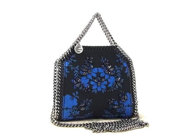 ■希少■新品同様■ STELLA McCARTNEY ステラ マッカートニー ファラベラ キャンバス ビジュー 2WAY ショルダーバッグ ブルー系 AW5143拍卖