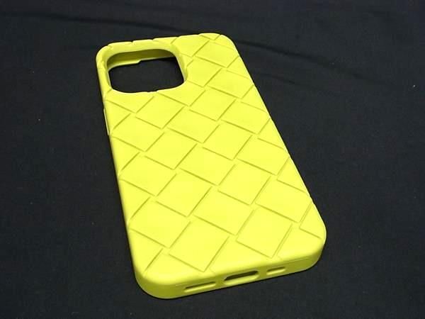 ■極美品■ BOTTEGA VENETA ボッテガヴェネタ ラバー iPhone13 Pro対応 アイフォンケース スマホケース ライトグリーン系 AT9110拍卖