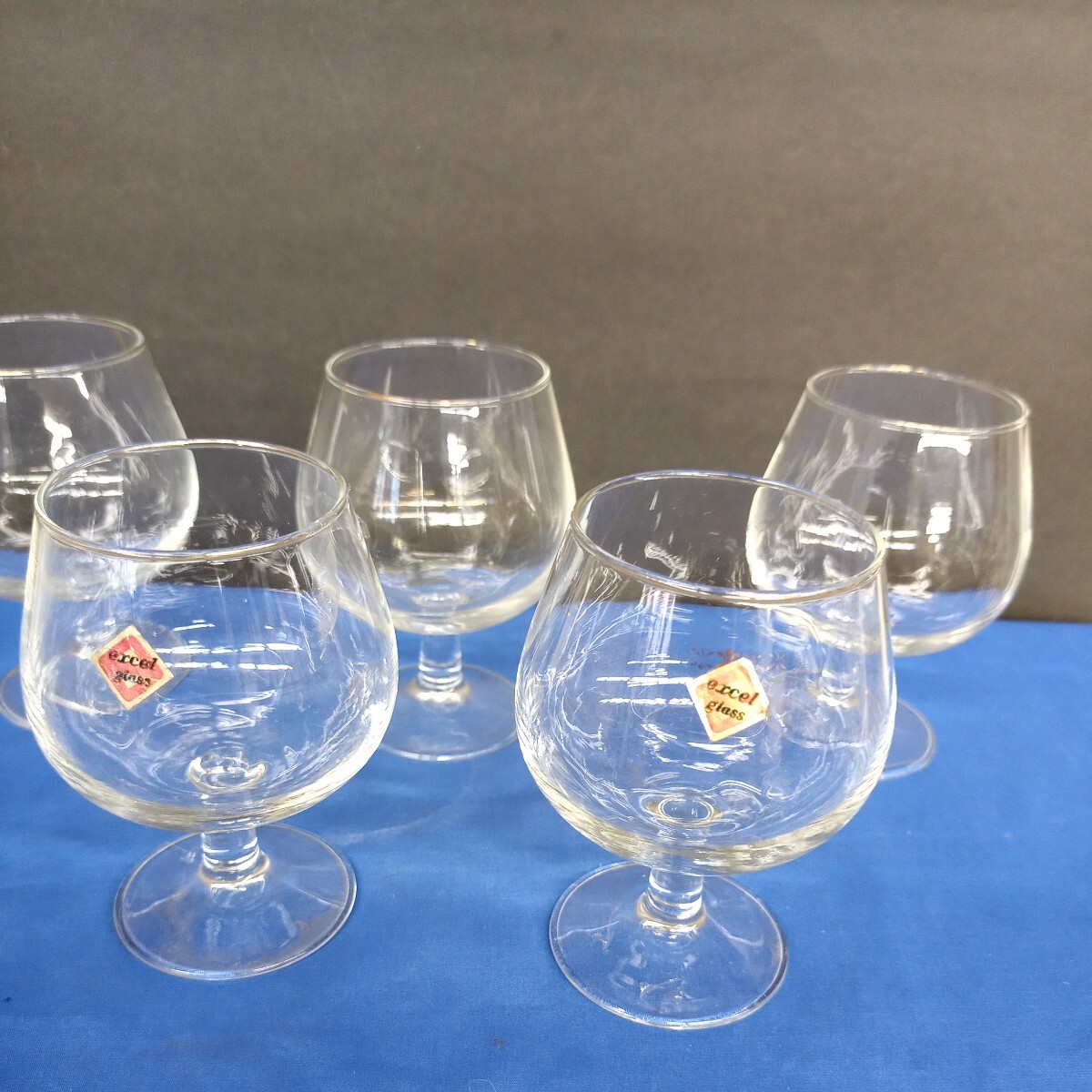 昭和レトロ■ワイングラス 5客 excel glass 食器 酒器拍卖