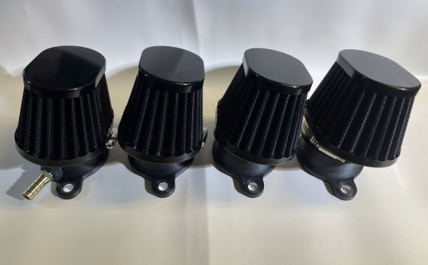 AE86などに AE111用4連スロットル エアクリアダプタ エアクリーナー黒 斜め出し 4スロ 3Dプリンタ制作 PC製 ブローバイ処理 車検OK拍卖