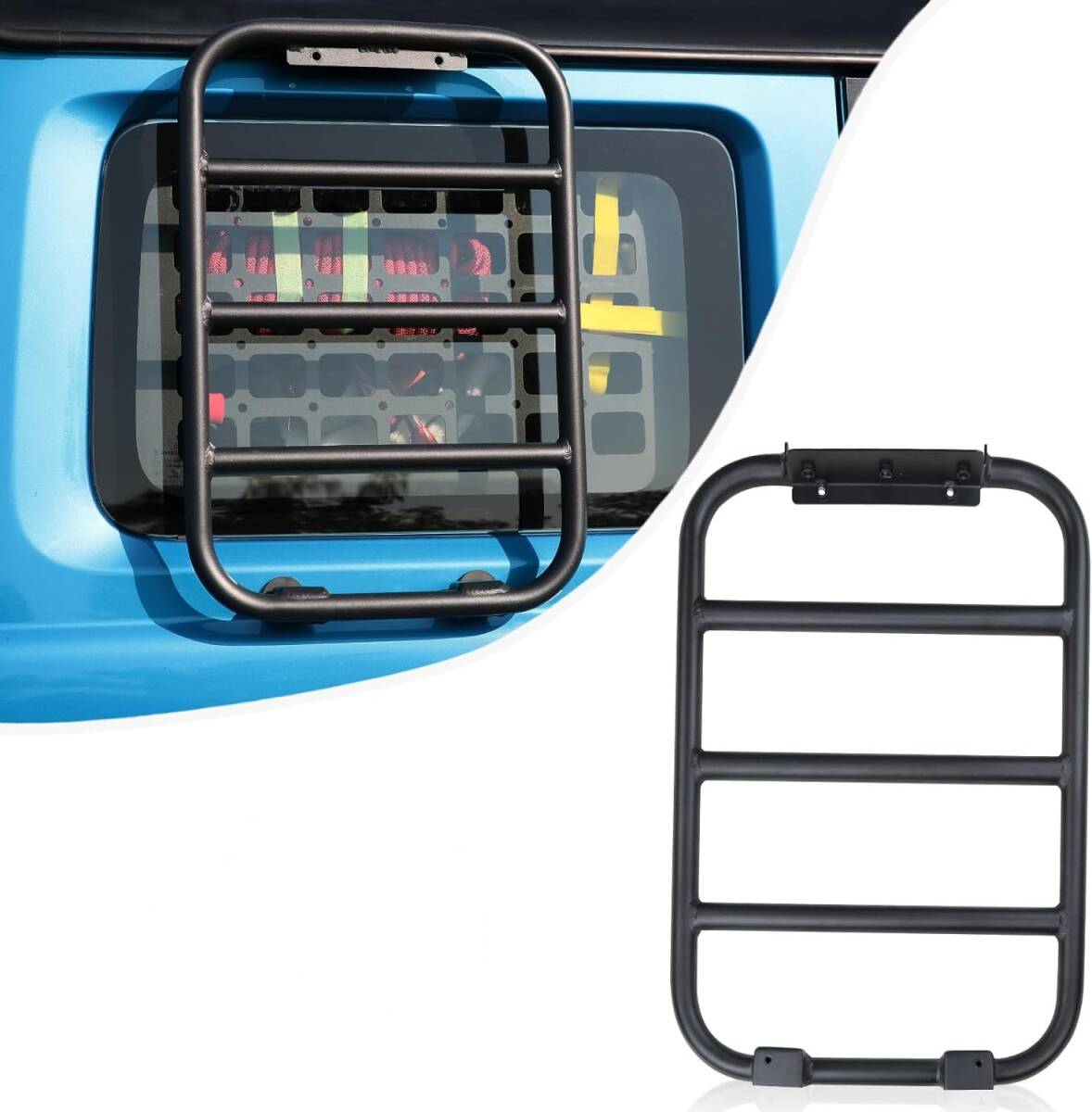 【新品】スズキ ジムニー(JB64 / JB74)用 サイドラダー ウィンドウラダー (最大荷重200KG) ハシゴ マグネット固定 穴あけ不要 取付簡単!拍卖