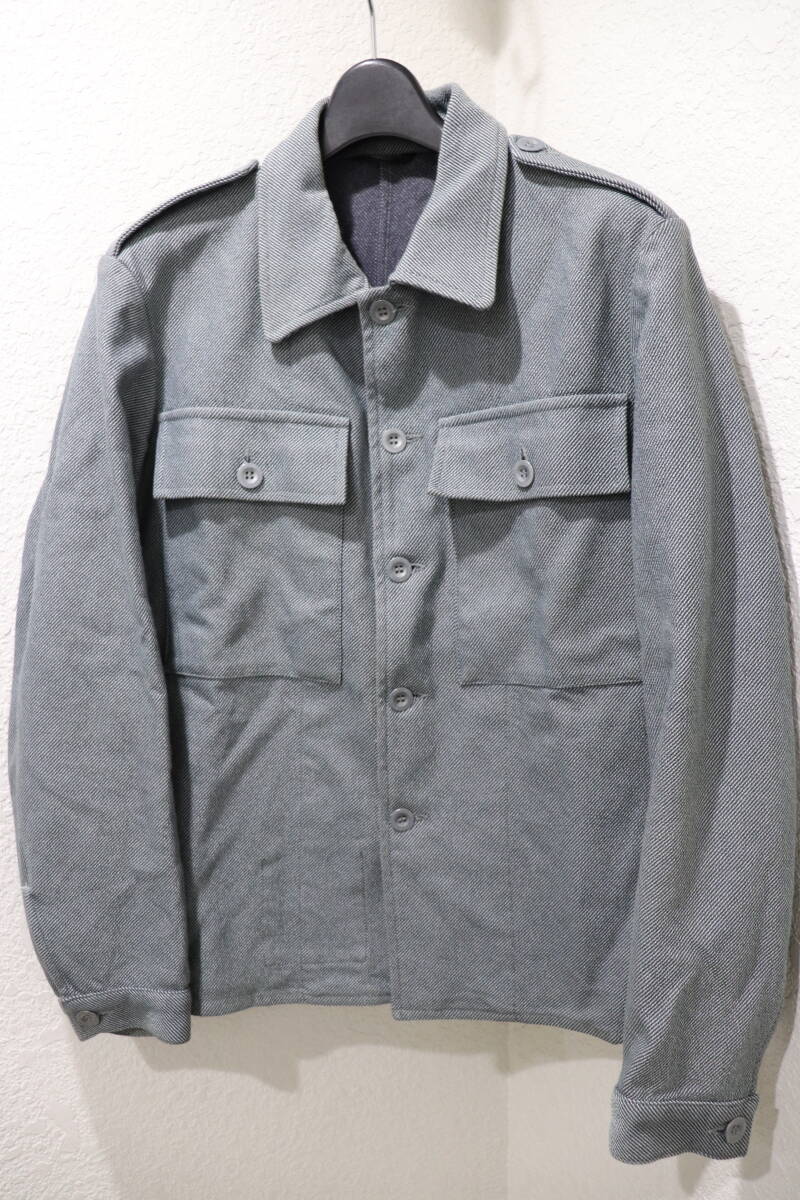 即決 2000年代初頭 A.P.C. アーペーセー apc フランス製 スイス軍 アルミ釦 ミリタリーシャツジャケット アーミーシャツ レディースS拍卖