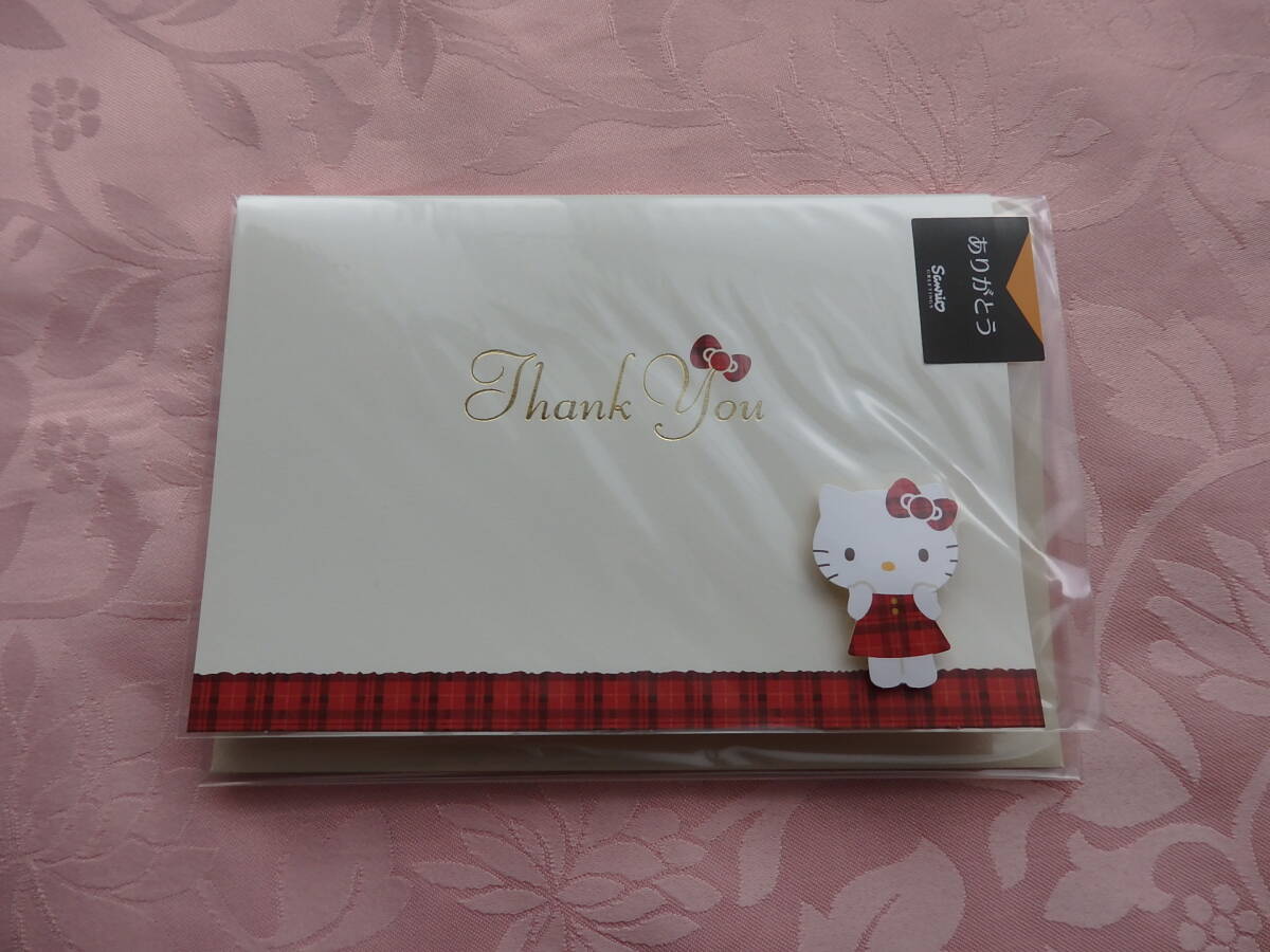 ハローキティ☆ 可愛いありがとうカード♪ 立体・ホワイト・リボン拍卖