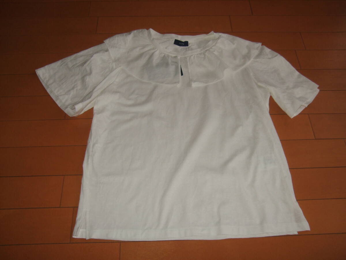 新品タグ付送料込即決☆SHIPS 襟付 リネン混カットソー☆白拍卖