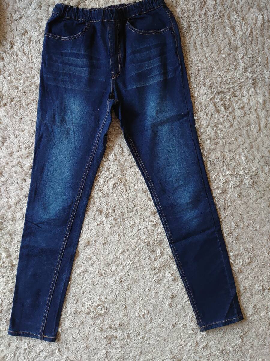 anyFAM*エニィファム*ストレッチパンツデニム風ソフト*可愛い*150cm*ウェストゴム*前ポケット後ろポケット付き*拍卖