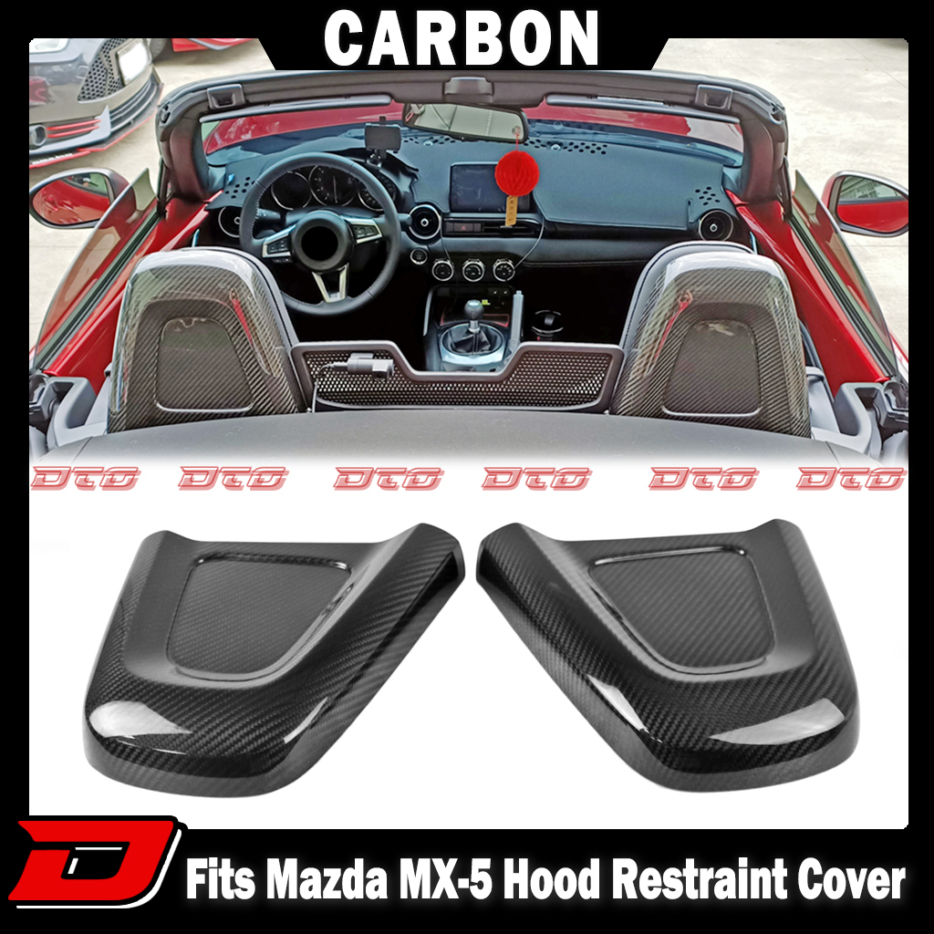 2015-2024 マツダ MX-5 ロードスター ND RF MIATA 本物のカーボン ヘッドレスト シート カバー 左右セット エアロ 取付両面テープ付拍卖