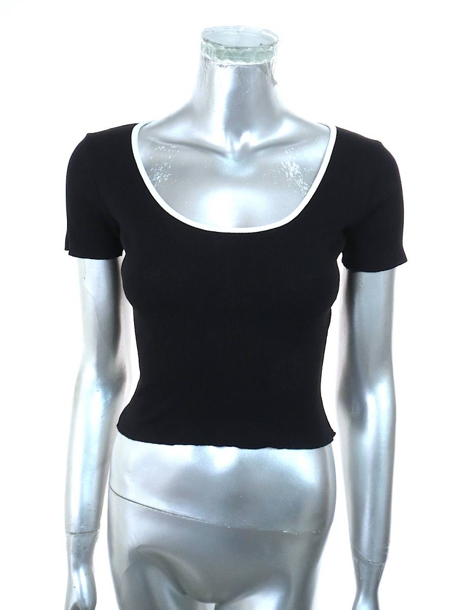 二点落札で送料無料! ZARA TRAFALUC ザラ 黒 半袖 トップス S レディース ブラック トップス B拍卖