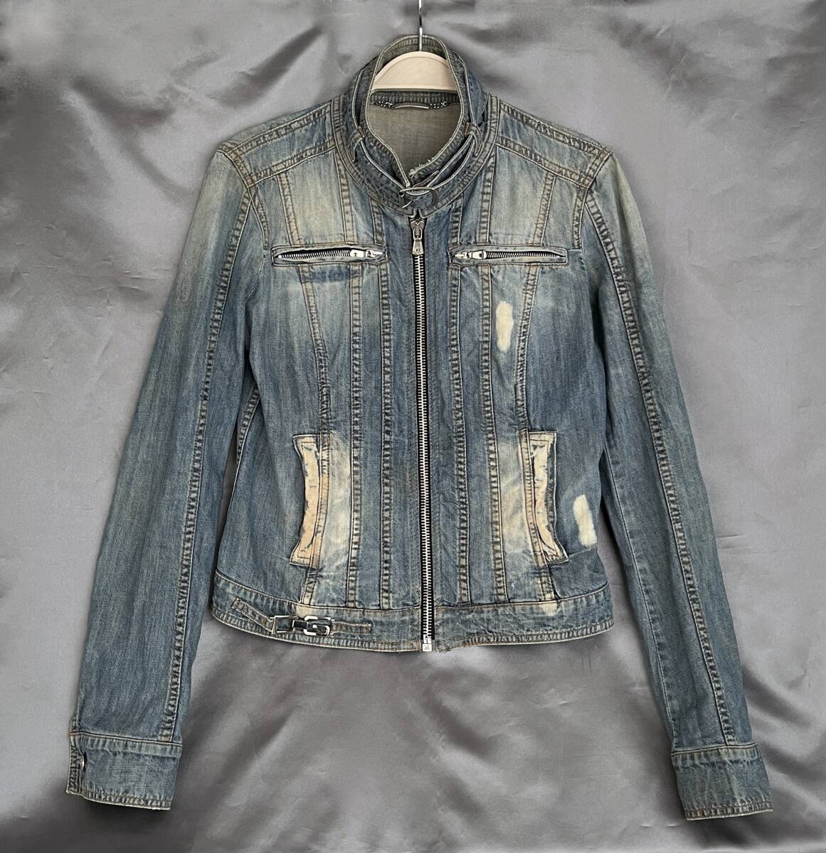 ★ DOLCE&GABBANA ドルチェアンドガッパーナ デニム ジャケット 38 ヴィンテージウォッシュ ロゴ イタリア製 フィット D&G ドルガバ E696拍卖