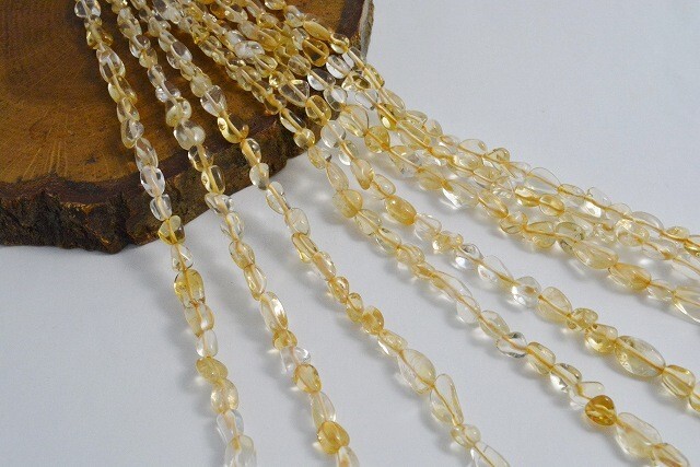 天然石 1連 シトリン サザレ丸型 1連40cm ブレスレット パワーストーン ビーズクラブ拍卖