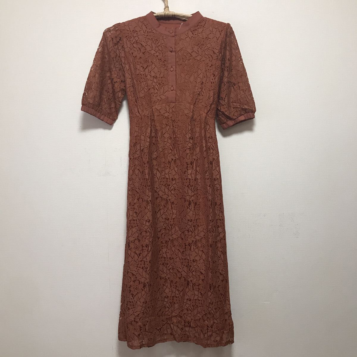 新品未使用ロングワンピース coquette Co パピエール半袖 花柄 レースワンピース Mサイズ拍卖