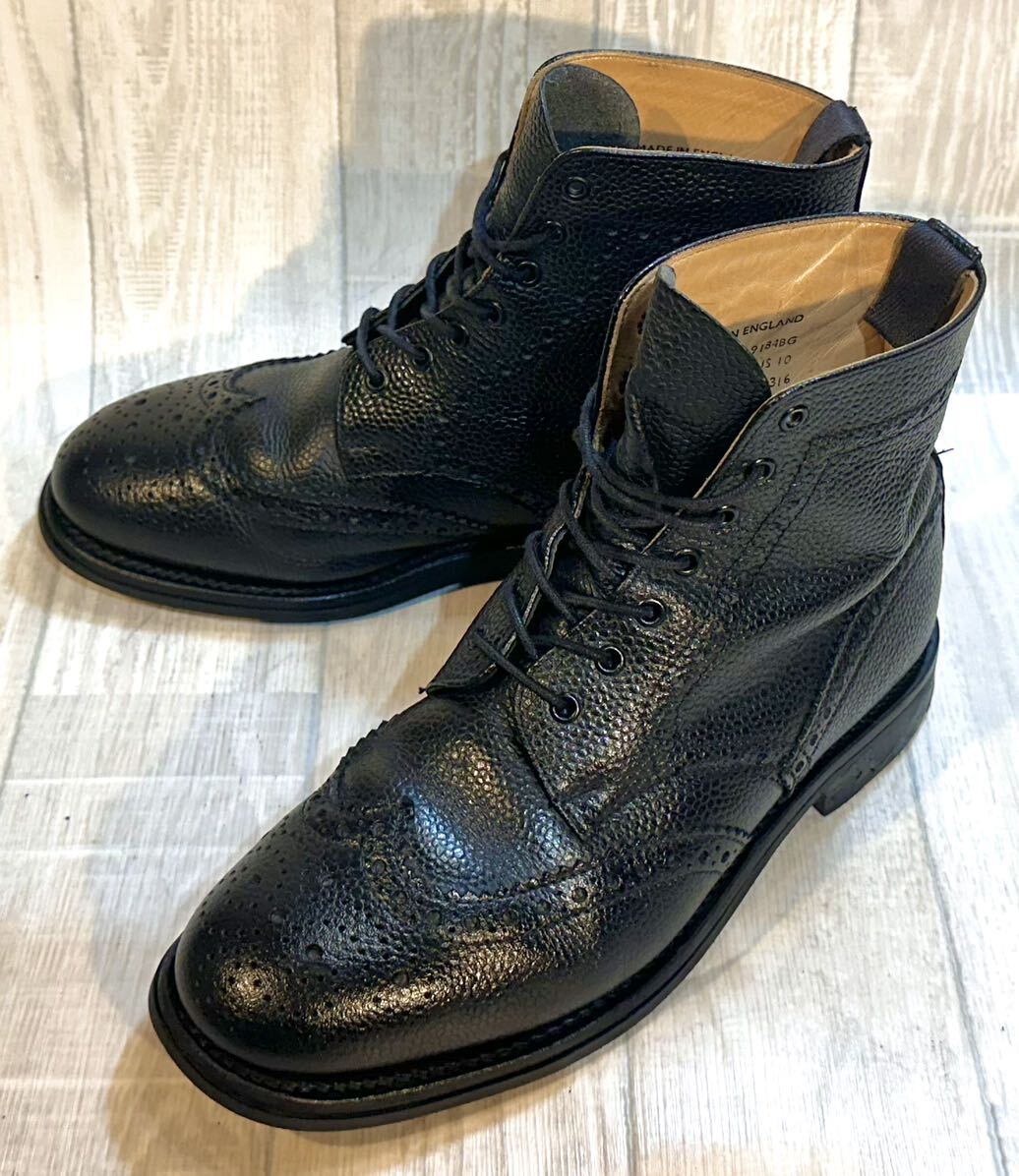 Mark McNairy マークマクナイリー◆27cm GB9◆イギリス製 カントブーツ ウイングチップ レースアップブーツ シボ革 革靴 ビジネスシューズ拍卖