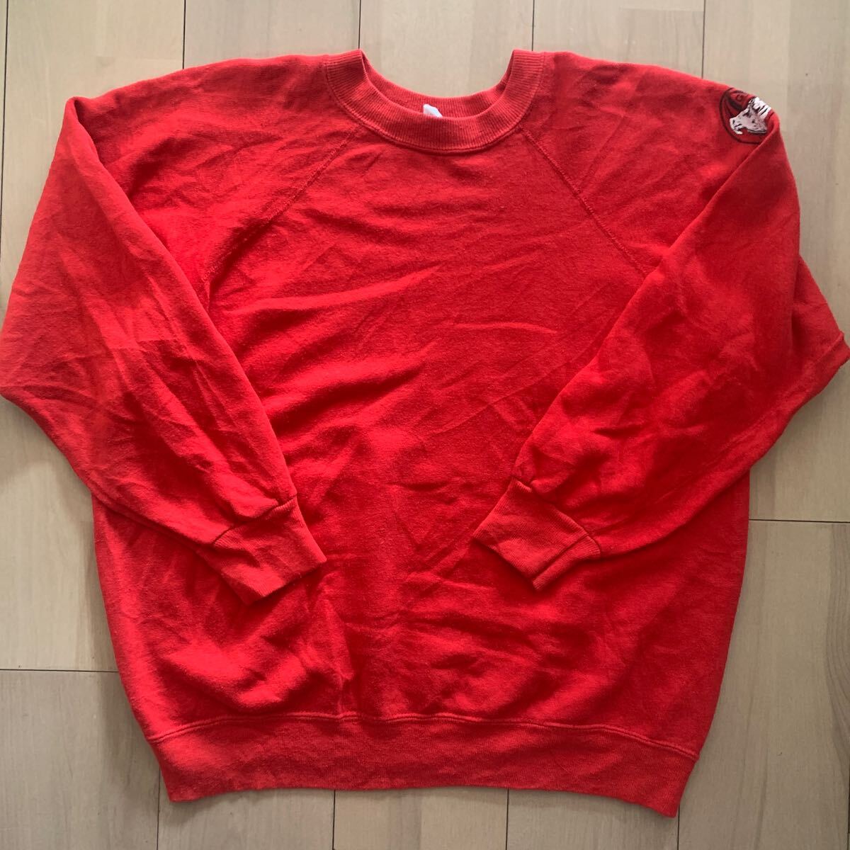 80s【Artex】アルテックス GEORGIA BULLDOGS カレッジ アメフト スウェット ラグラン XL USA製 レッド 赤 アメカジ拍卖