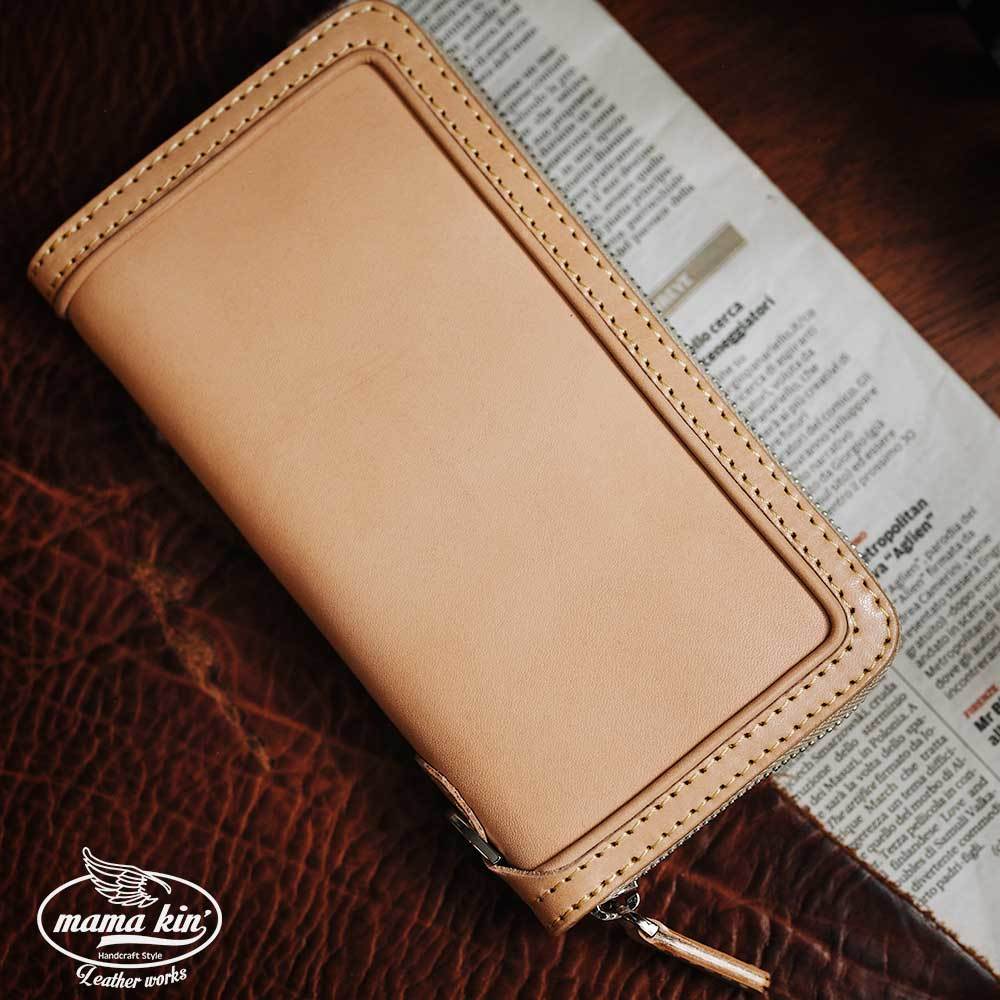 栃木レザー/ラウンドファスナー長財布/ジッパー/サドルレザー/ヌメ革/レザーウォレット/牛革/革財布/rf009tg84nl拍卖