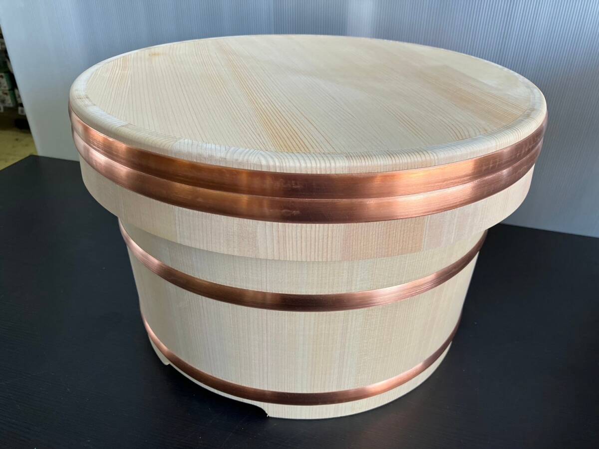 椹 さわら 江戸びつ 米びつ お櫃 33cm 20-033-14 卓上用品 業務用 厨房用品 店舗用品 旅館 料亭 約1.5升 14-45055拍卖