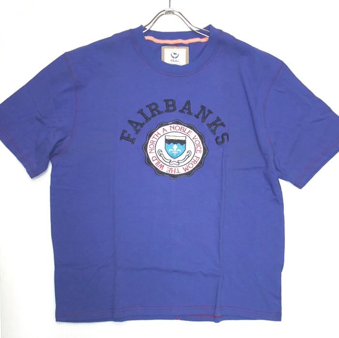Tシャツ カレッジ風エンブレム 大きいサイズ Marine Blue 3L Caribou CBC-1154 最後の1点 送料込み価格!拍卖
