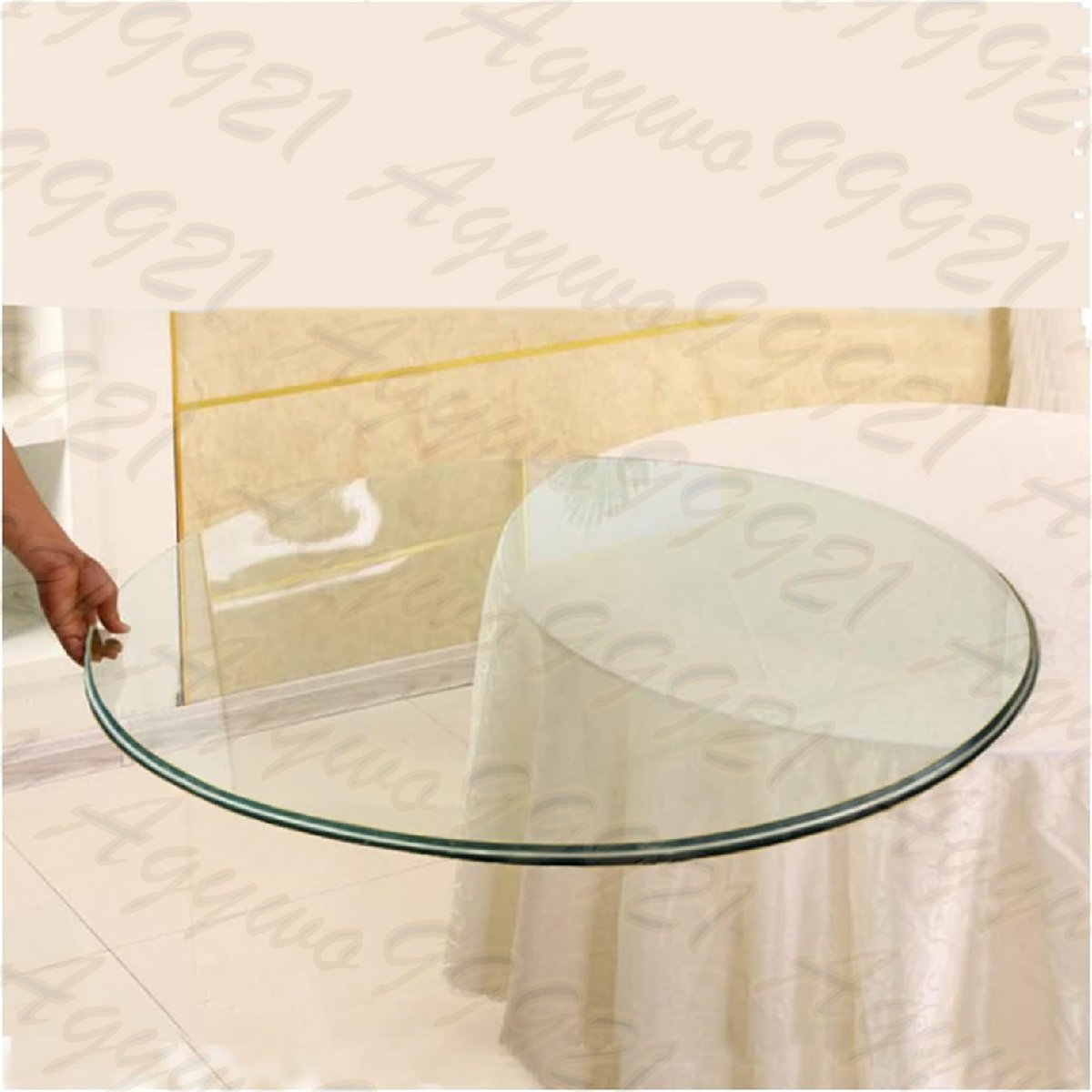 ガラス テーブル天板、円形 ガラス板 、厚み 8mm透明 強化ガラステーブルトップ 硝子板 耐熱板 DIY自作テーブテーブルトップ ( 80cm)拍卖