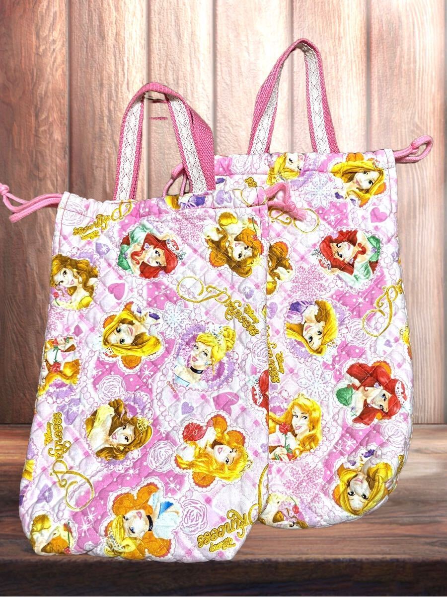 シューズ袋☆プリンセス☆ハンドメイド☆入園入学準備☆女の子☆靴入れ☆幼稚園☆小学校拍卖