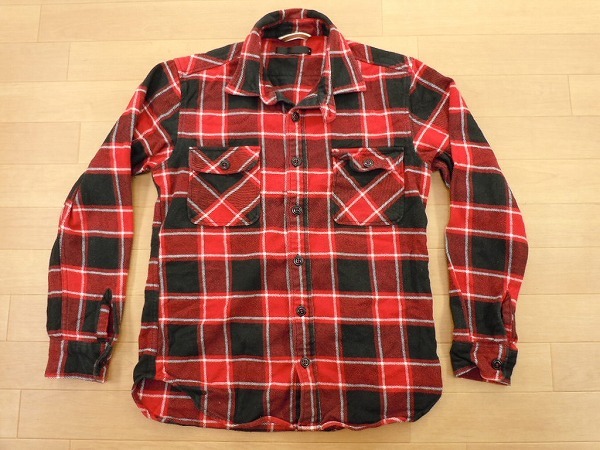 エドウィン THE LA MART★チェック柄 ネルシャツ M★赤黒 即決★b拍卖