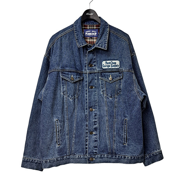 PORKCHOP/ポークチョップ 裏地チェック刺繍ロゴワッペンデニムジャケット インディゴ サイズ:XL 8047000094167拍卖