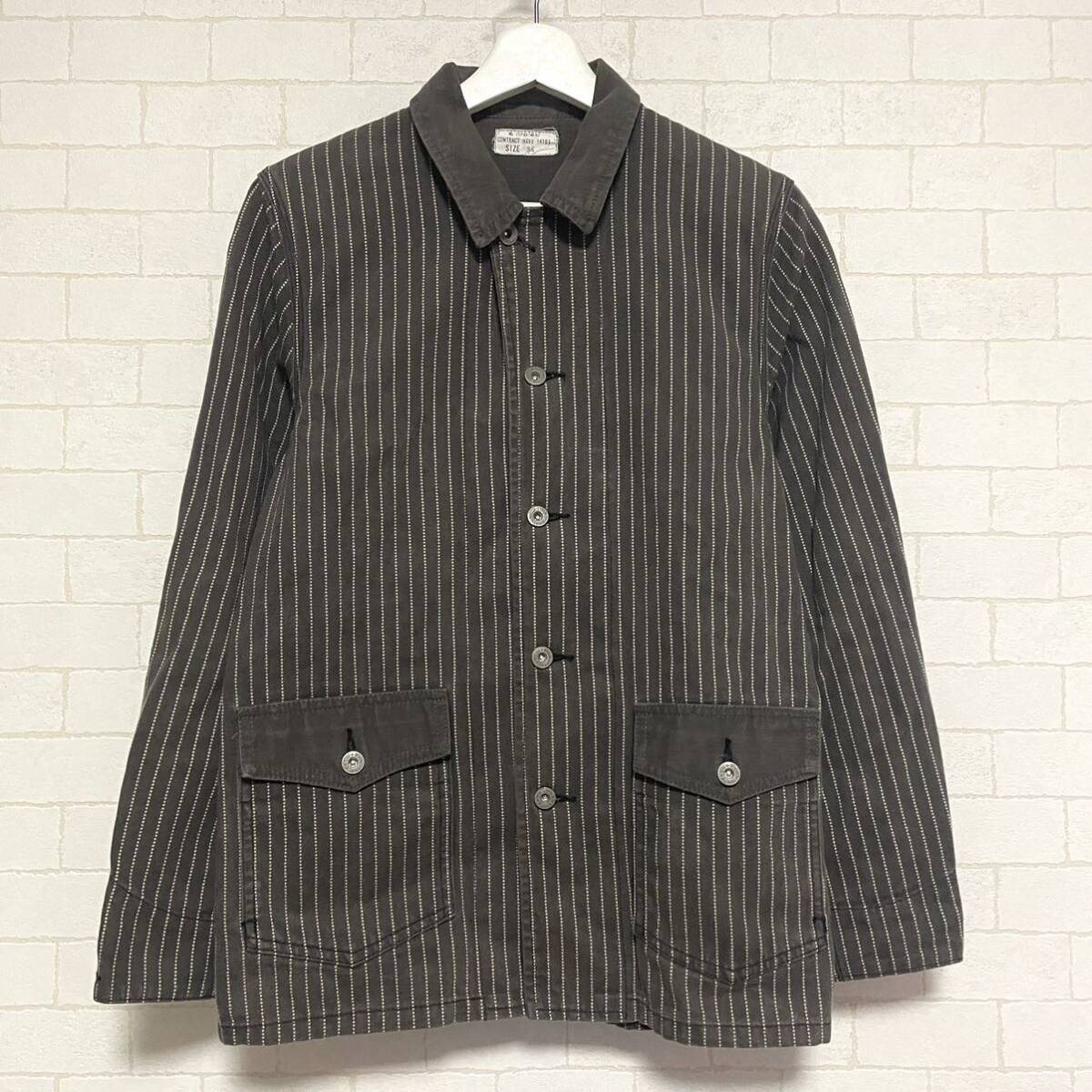 West Ride ウエストライド カバーオール ジャケット ストライプ 34拍卖