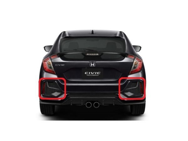 新品 ホンダ シビックハッチバック FK7 純正 リヤバンパーガーニッシュ クリスタルブラックパール拍卖