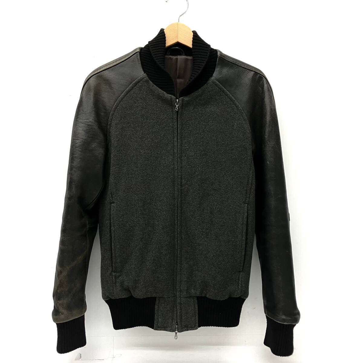 ATTACHMENT アタッチメント SHEEP SKIN STADIUM JUMPER シープスキン スタジアムジャンパー スタジャン 羊革 サイズ2拍卖