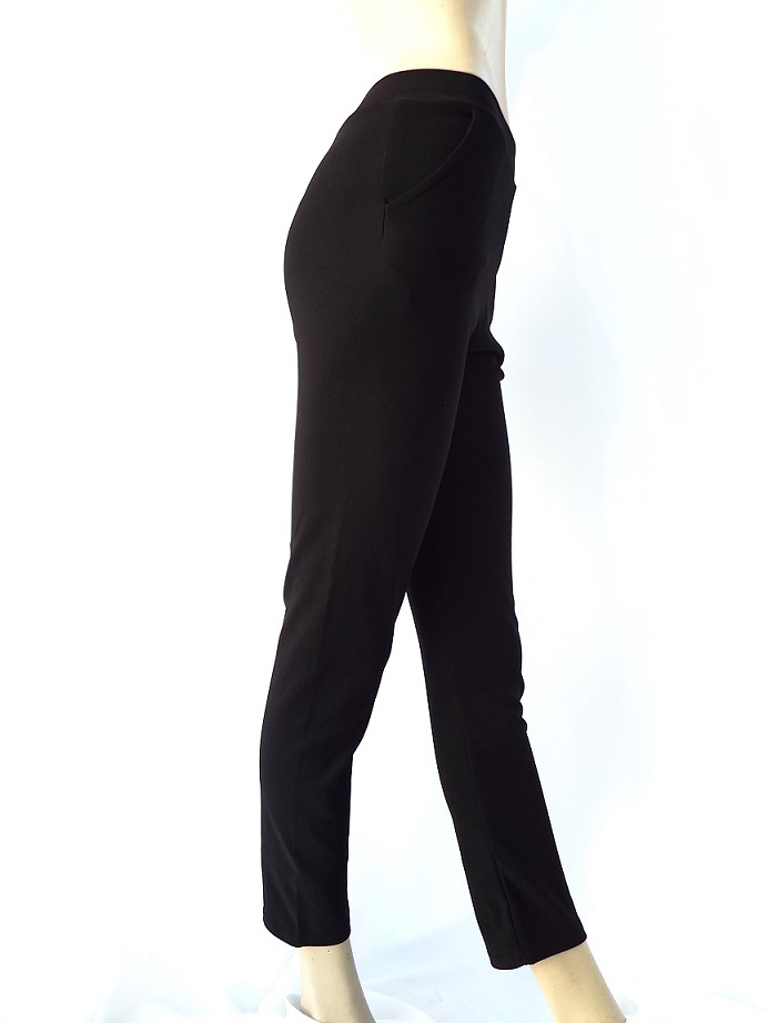 KJcollection ブラック Lサイズ 美脚シルエットパンツ ストレッチ素材 ポリエステル95%,ポリウレタン5% 新品 Madame Happiness拍卖