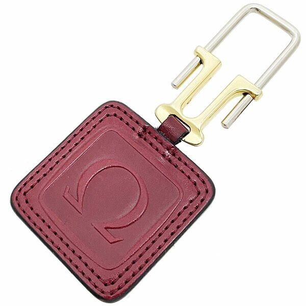 10466 オメガ キーホルダー レザー 革 ボルドー系 シルバー金具 ゴールド金具 OMEGA ロゴ タグ 鍵 キーフック拍卖