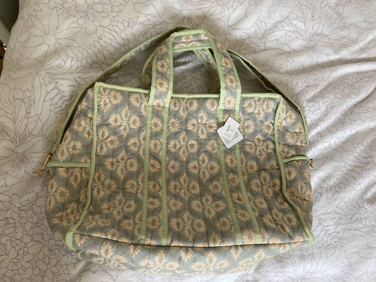 (新品タグ付き)インド製綿生地 キルティング ボストンバッグ パステルカラー 春 旅行 拍卖