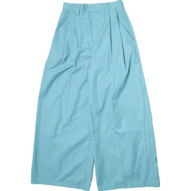 ADAM ET ROPE アダムエロペ 23SS サステナブル カバードポケットチノパンツ GAS03050 36 ターコイズ 2タック ワイド バギー g16452拍卖