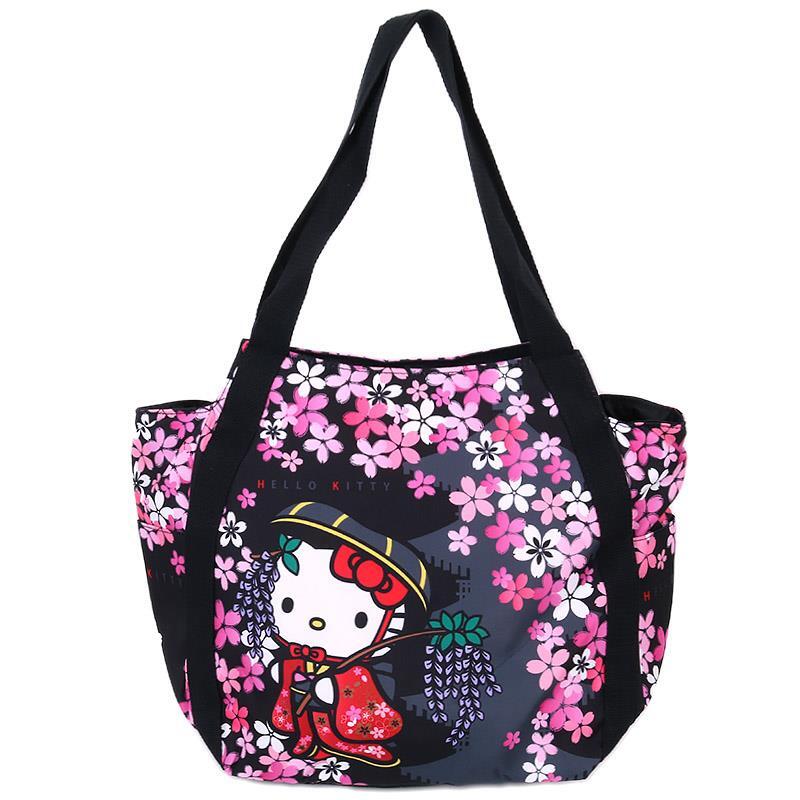 ハローキティ バルーンバッグ トートバッグ さくらん 和柄 マザーバッグ 旅行 サンリオ sanrio キャラクター拍卖