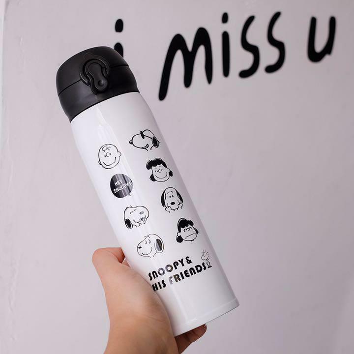 スヌーピー★水筒500ml 多 ワンタッチ開閉拍卖