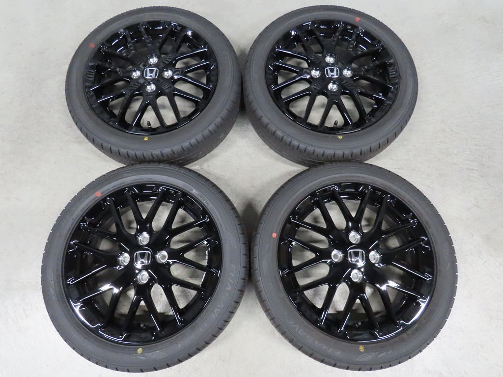 N-BOX JF3 JF4 後期 165/55R15 ホンダ 純正 スタイル+ ブラック ダンロップ EC300 4.5J +45 PCD100 4穴 N-ONE N-WGN 2023年製造 美品拍卖