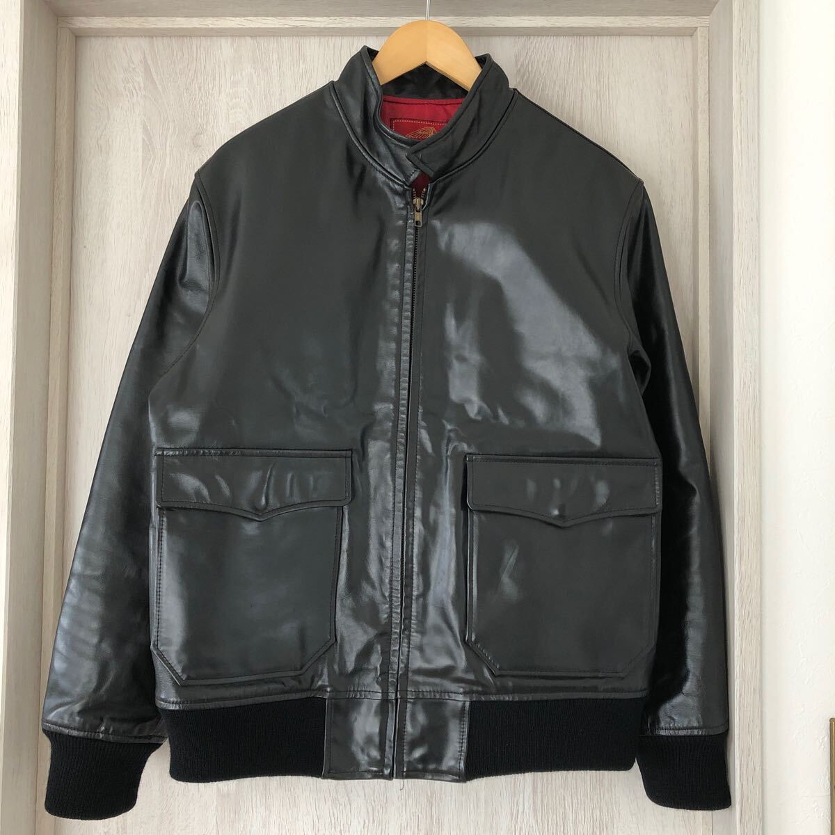 (k) 美品 INDIAN MOTORCYCLE 馬革 ホースハイド レザー ジャケット サイズ42 黒 ブラック 拍卖