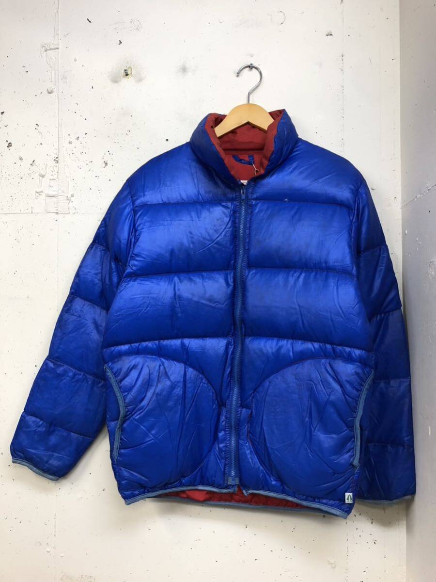 90s woods カナダ製 ダウンジャケット M 青赤拍卖