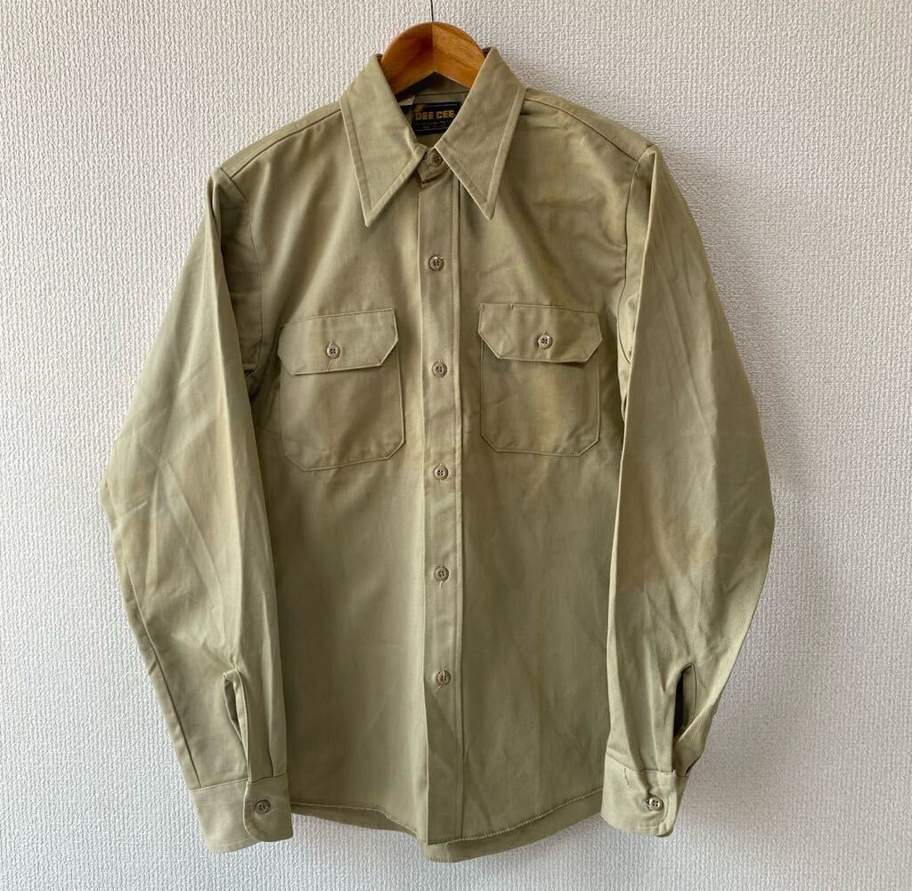 デッドストック 70s DEE CEE ワーク シャツ 14 1/2 USA製 ビンテージ ディーシー拍卖