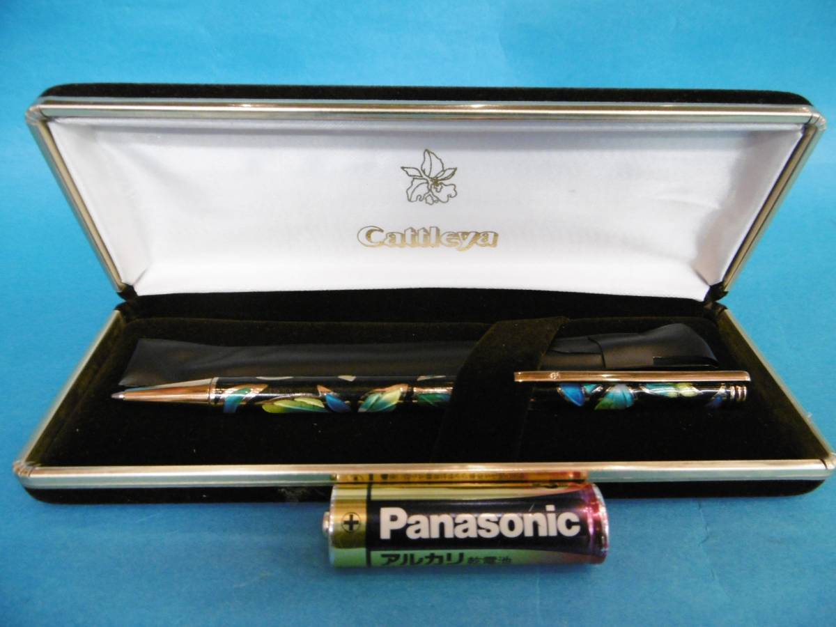 ジャンク品★Cattleya/ボールぺン/ケース付き/筆記具/文房具★拍卖