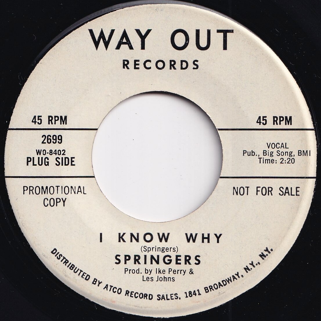 Springers I Know Why / I Know My Baby Loves Me So Way Out US 2699 206466 SOUL ソウル レコード 7インチ 45拍卖