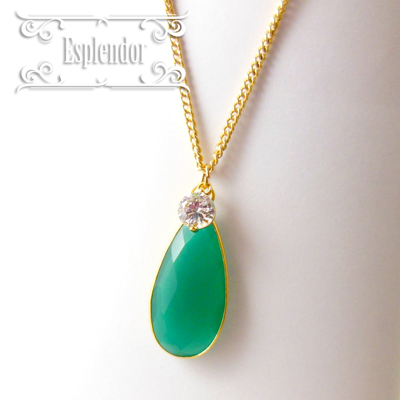 マダガスカル産・AAAグリーンカルセドニーペンダントネックレス拍卖