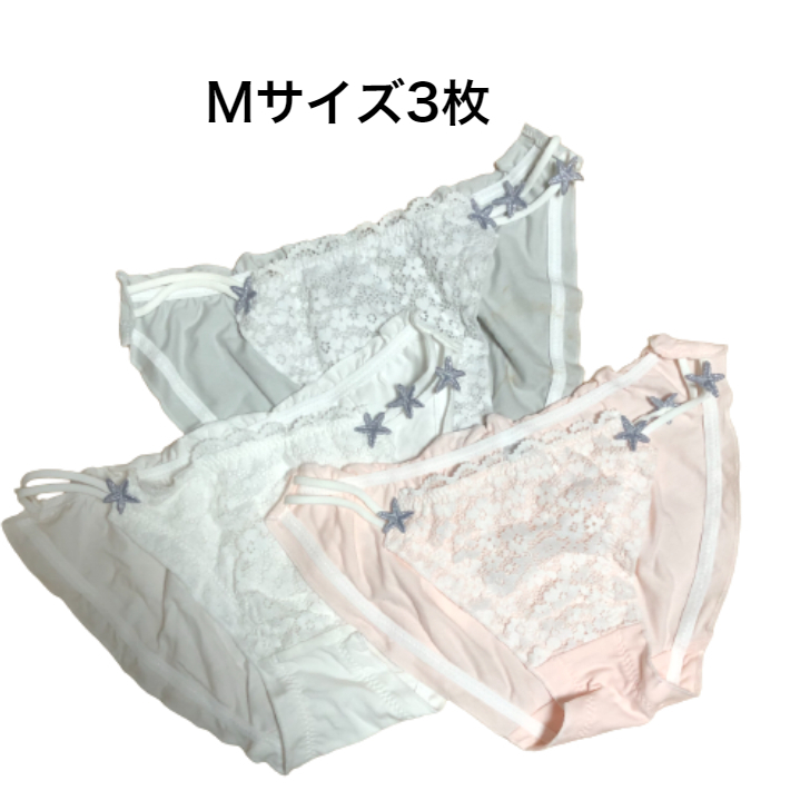 新品●送料無料● かわいい ショーツ コットンショーツ 紐パン サイズM 3枚セット拍卖