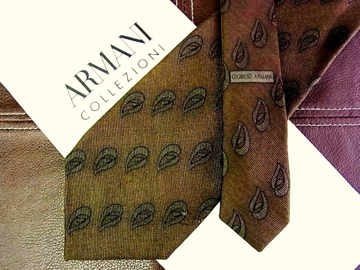 ●5-0538●在庫処分SALE●アルマーニ【COLLEZIONI】「ペイズリー柄」ネクタイ拍卖