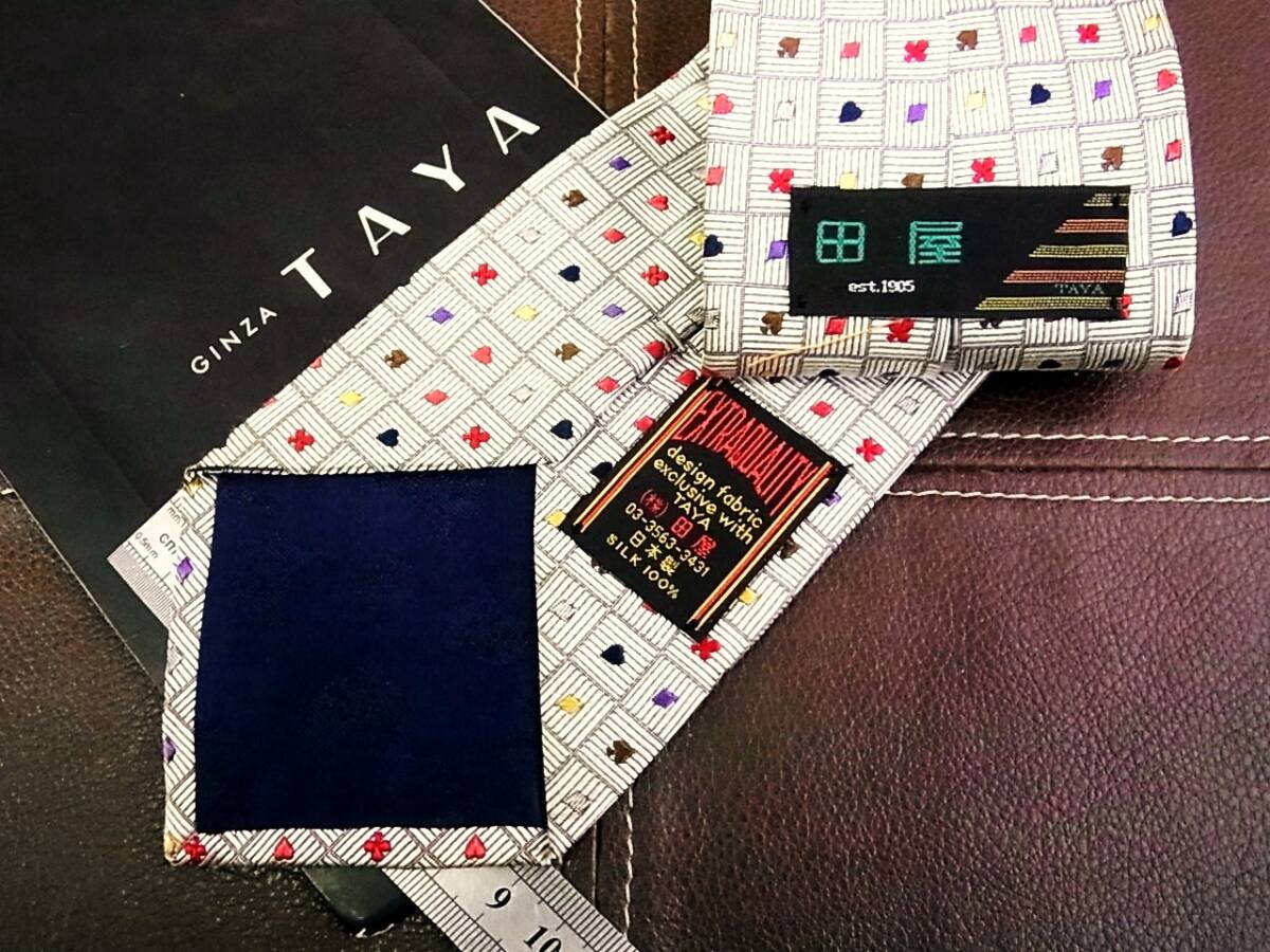 ●5-0575●在庫処分SALE●銀座の老舗TAYA田屋トランプ(ハート・スペード・クローバー・ダイヤ)ネクタイ★拍卖