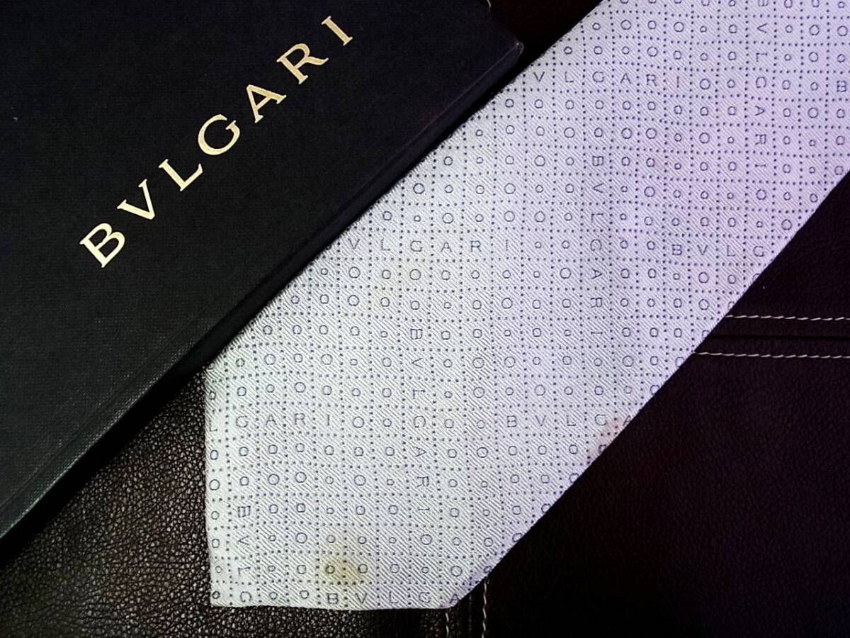 ●5-0573●在庫処分SALE●【BVLGARI】ブルガリ【総ロゴ】 「最高級セッテピエゲ」 ネクタイ ★拍卖