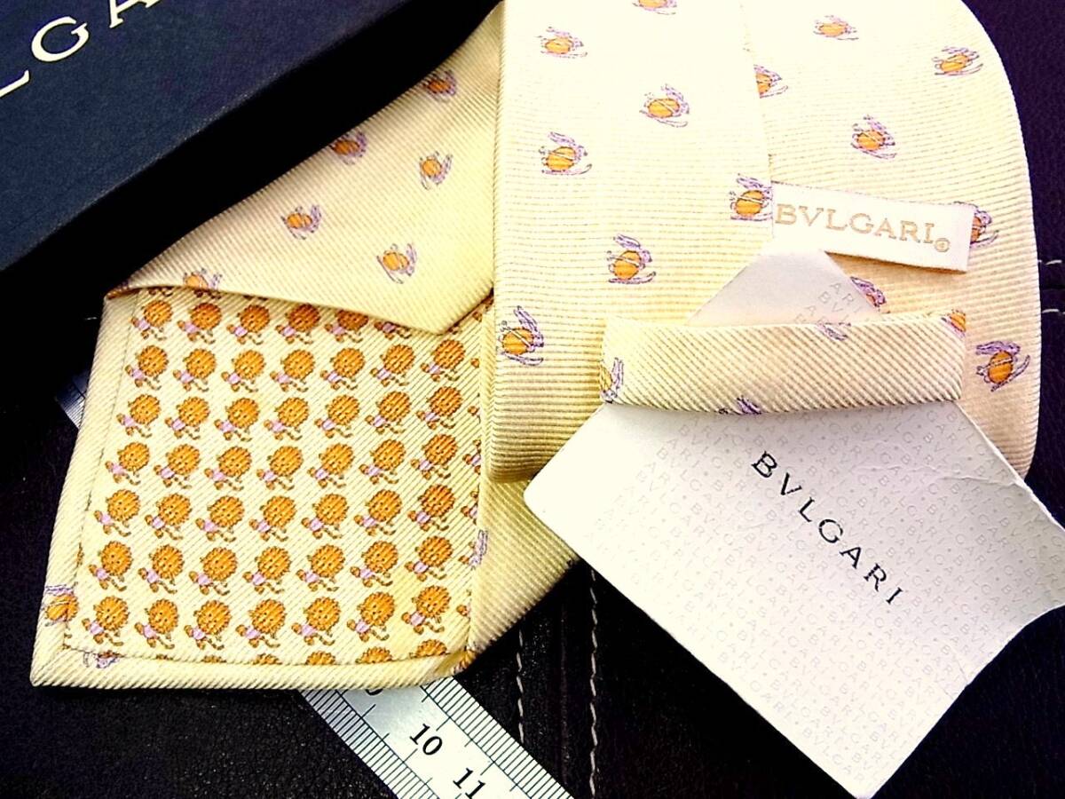 ●5-0633●在庫処分SALE●【BVLGARI】ブルガリ【兎・うさぎ・スキー】 「最高級セッテピエゲ」 ネクタイ拍卖
